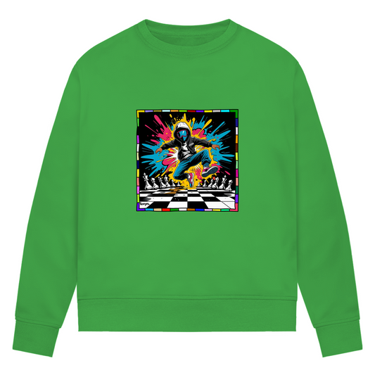 Damen Premium Bio Sweatshirt Chess Splash