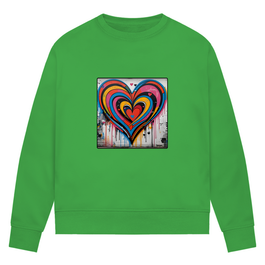 Damen Premium Bio Sweatshirt Heartcore