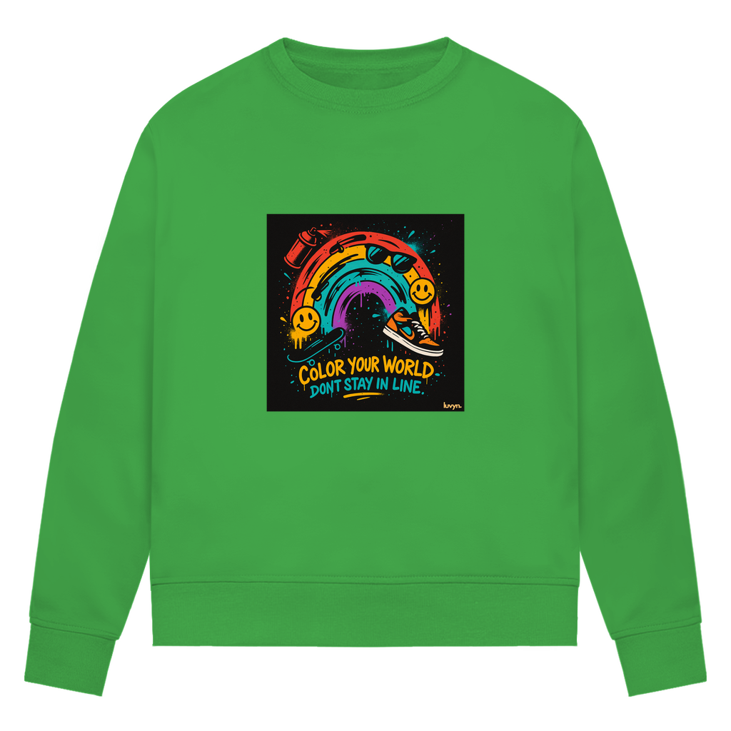 Damen Premium Bio Sweatshirt Color Your World