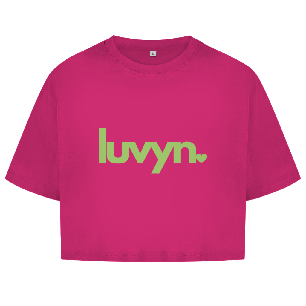 Damen Oversize Crop Top LUVYN LIME