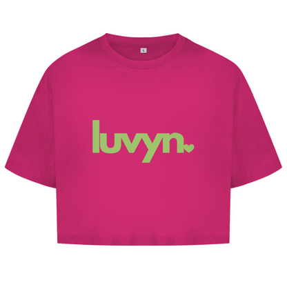 Damen Oversize Crop Top LUVYN LIME