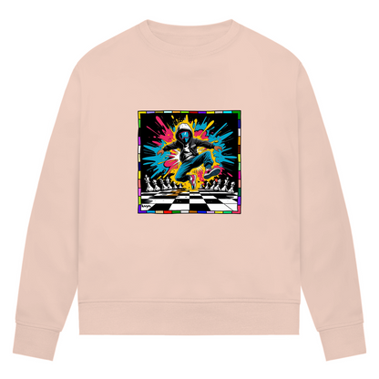 Damen Premium Bio Sweatshirt Chess Splash