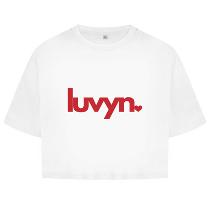 Damen Oversize Crop Top LUVYN RED