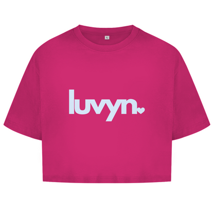 Damen Oversize Crop Top LUVYN BLUE