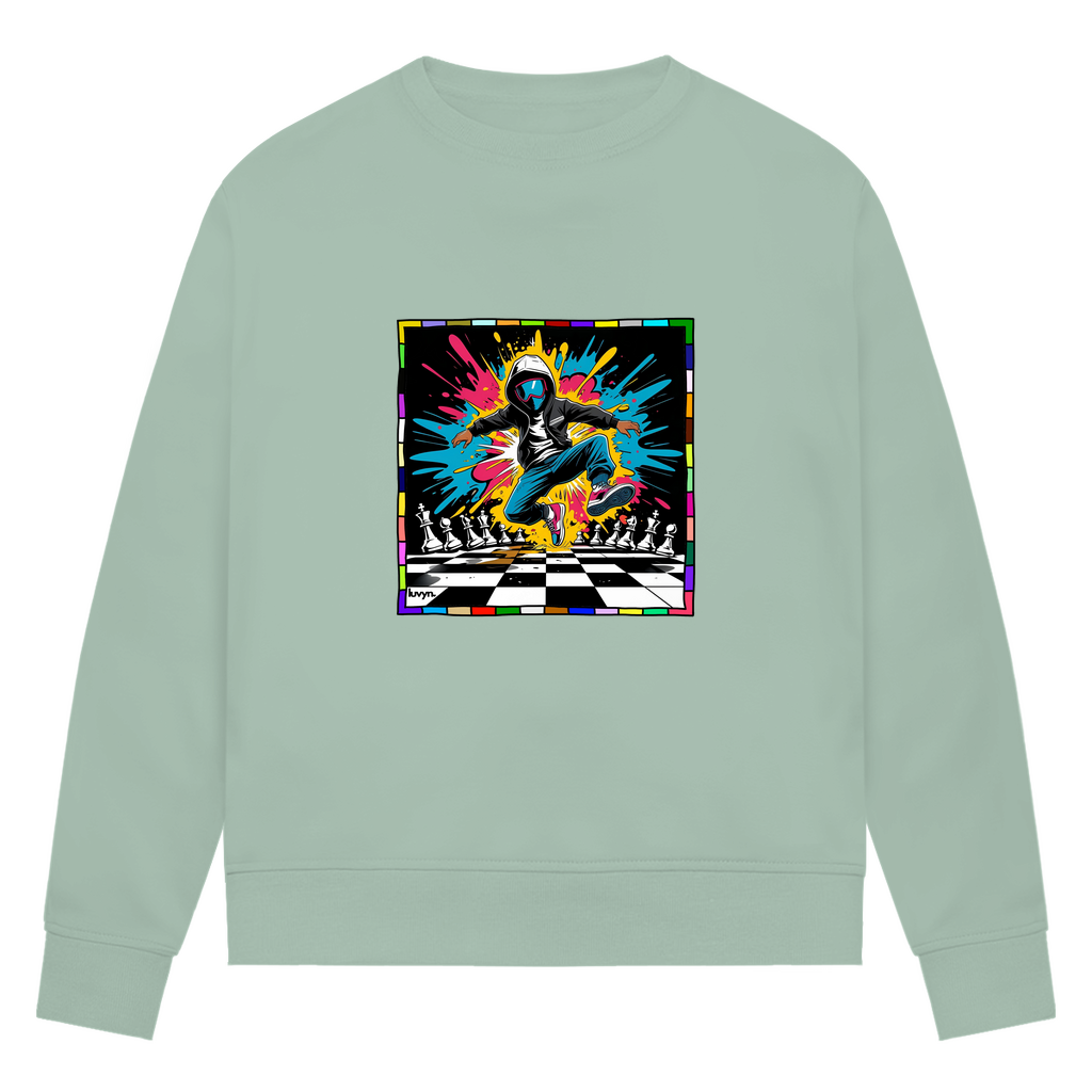 Damen Premium Bio Sweatshirt Chess Splash