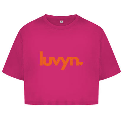 Damen Oversize Crop Top LUVYN ORANGE
