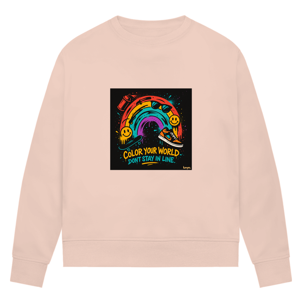 Damen Premium Bio Sweatshirt Color Your World