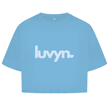 Damen Oversize Crop Top LUVYN BLUE