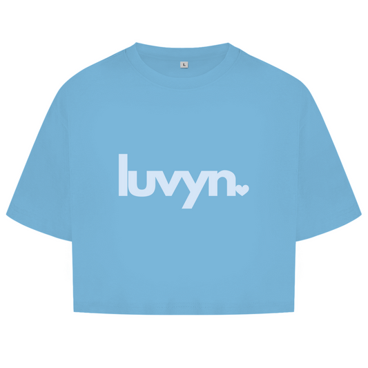 Damen Oversize Crop Top LUVYN BLUE