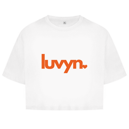 Damen Oversize Crop Top LUVYN ORANGE