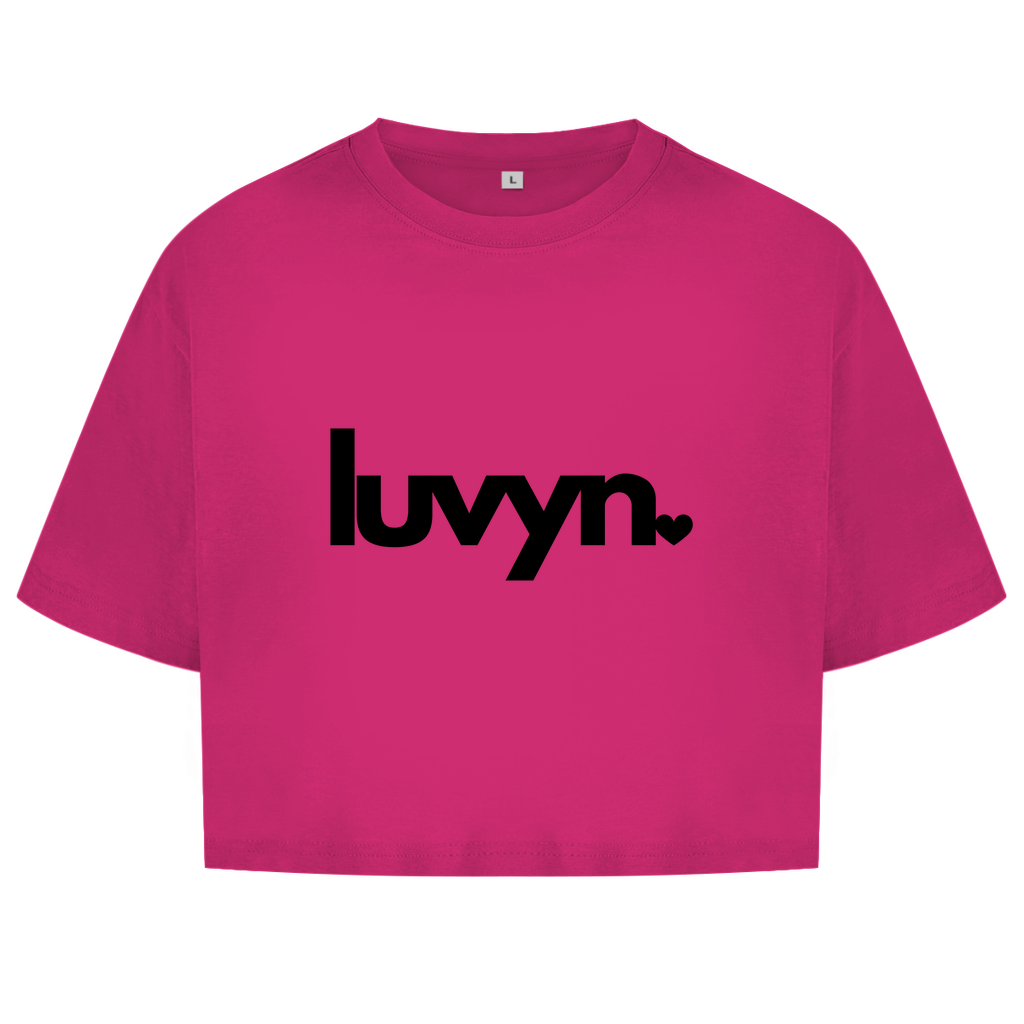 Damen Oversize Crop Top LUVYN BLACK