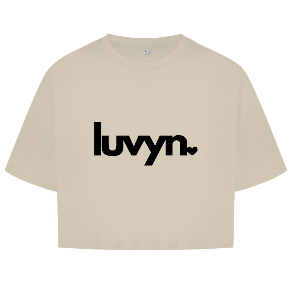 Damen Oversize Crop Top LUVYN BLACK