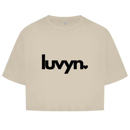 Damen Oversize Crop Top LUVYN BLACK