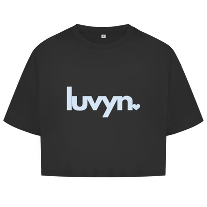 Damen Oversize Crop Top LUVYN BLUE