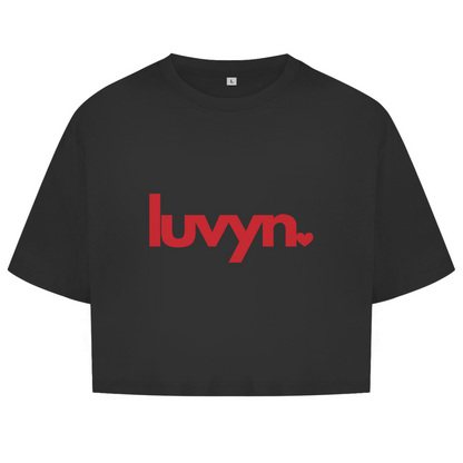Damen Oversize Crop Top LUVYN RED