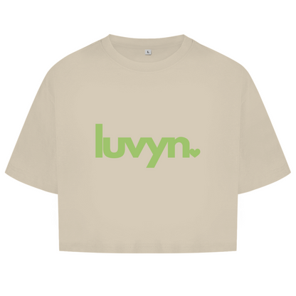 Damen Oversize Crop Top LUVYN LIME