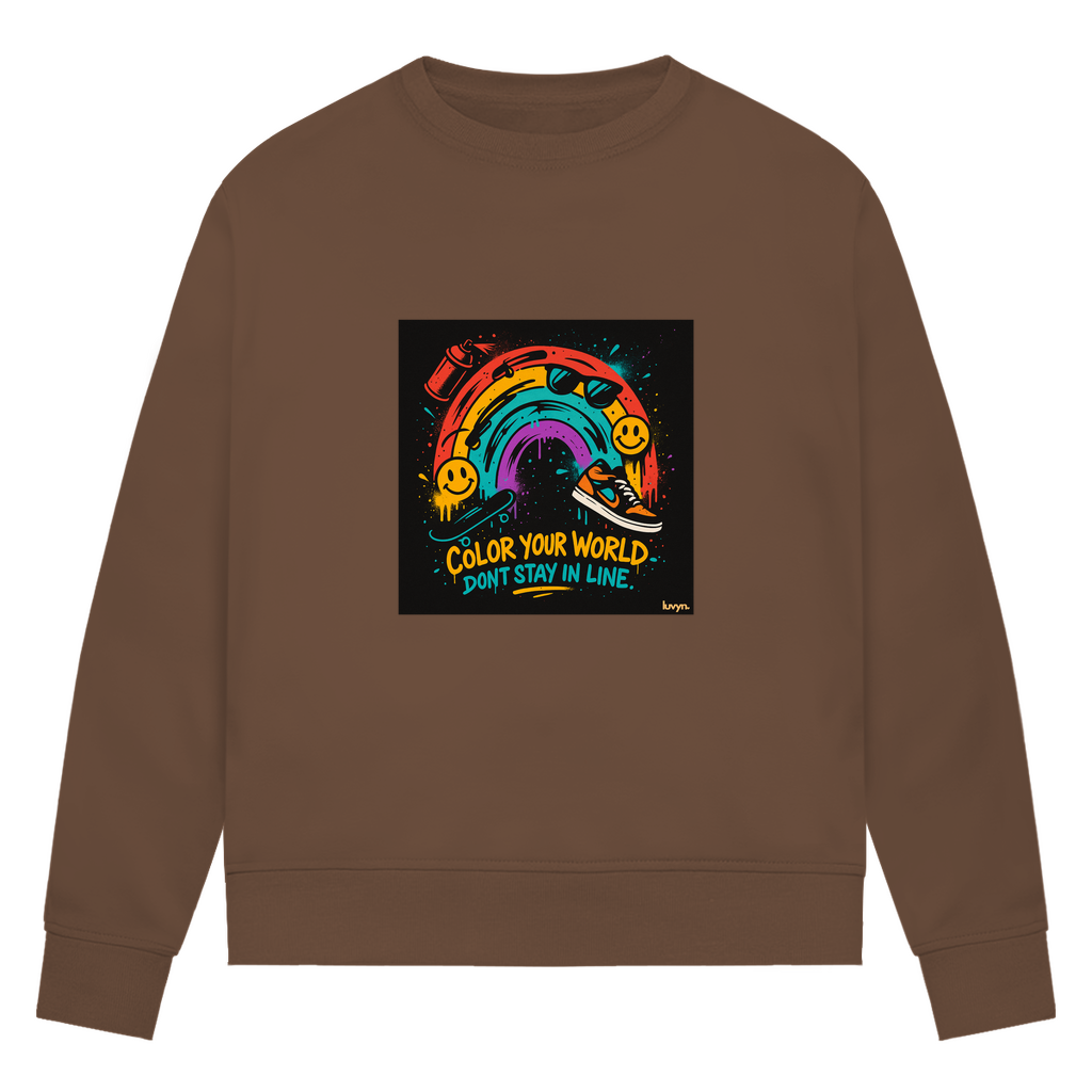 Damen Premium Bio Sweatshirt Color Your World