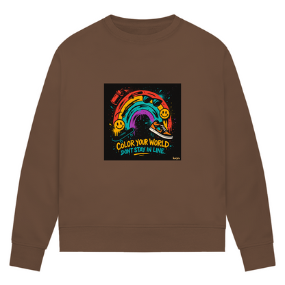 Damen Premium Bio Sweatshirt Color Your World