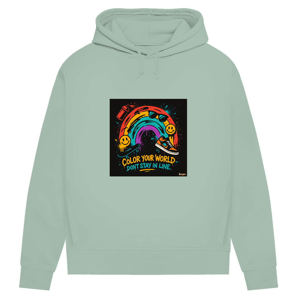 Damen Premium Bio Hoodie Color Your World