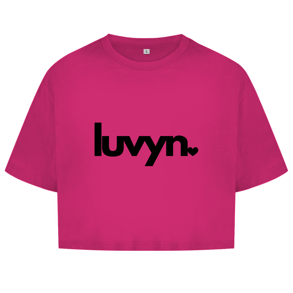 Damen Short Oversize Crop Top LUVYN BLACK
