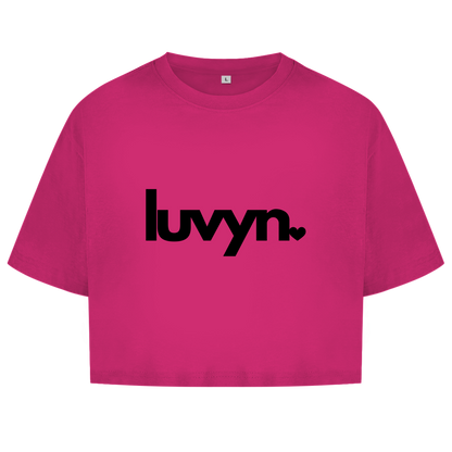 Damen Short Oversize Crop Top LUVYN BLACK