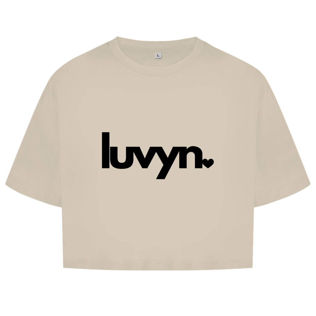 Damen Short Oversize Crop Top LUVYN BLACK