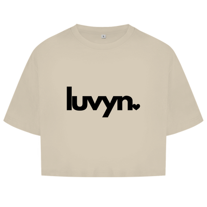 Damen Short Oversize Crop Top LUVYN BLACK