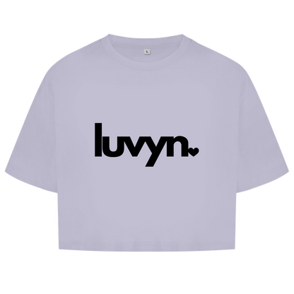 Damen Short Oversize Crop Top LUVYN BLACK