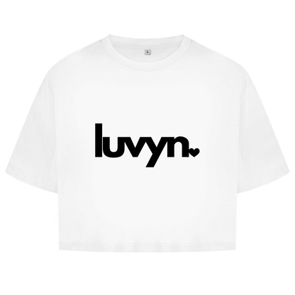 Damen Short Oversize Crop Top LUVYN BLACK