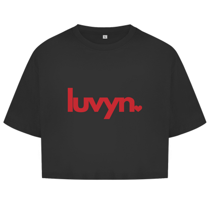 Damen Short Oversize Crop Top LUVYN RED