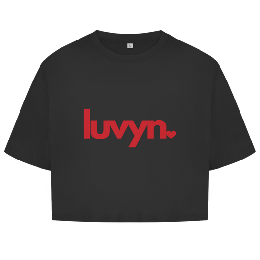 Damen Short Oversize Crop Top LUVYN RED