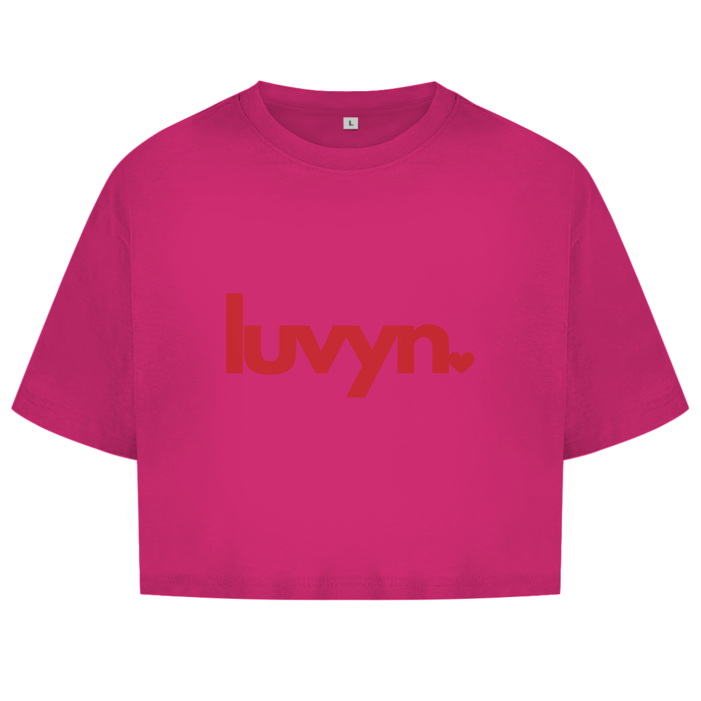 Damen Short Oversize Crop Top LUVYN RED