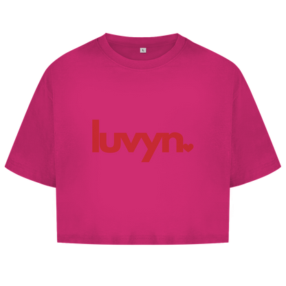 Damen Short Oversize Crop Top LUVYN RED