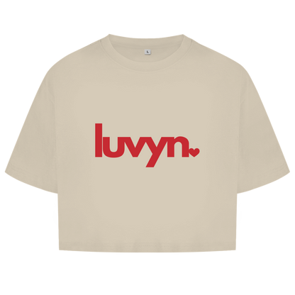 Damen Short Oversize Crop Top LUVYN RED