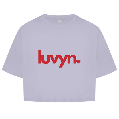 Damen Short Oversize Crop Top LUVYN RED