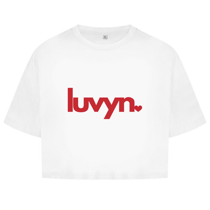 Damen Short Oversize Crop Top LUVYN RED