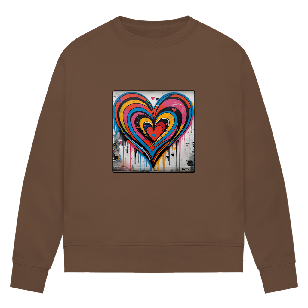 Damen Premium Bio Sweatshirt Heartcore