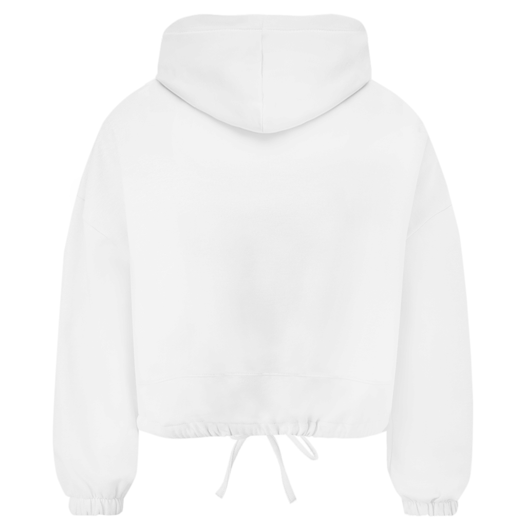 Damen Premium Cropped Oversize Hoodie LUVYN BLACK