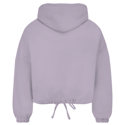 Damen Premium Cropped Oversize Hoodie LUVYN BLACK