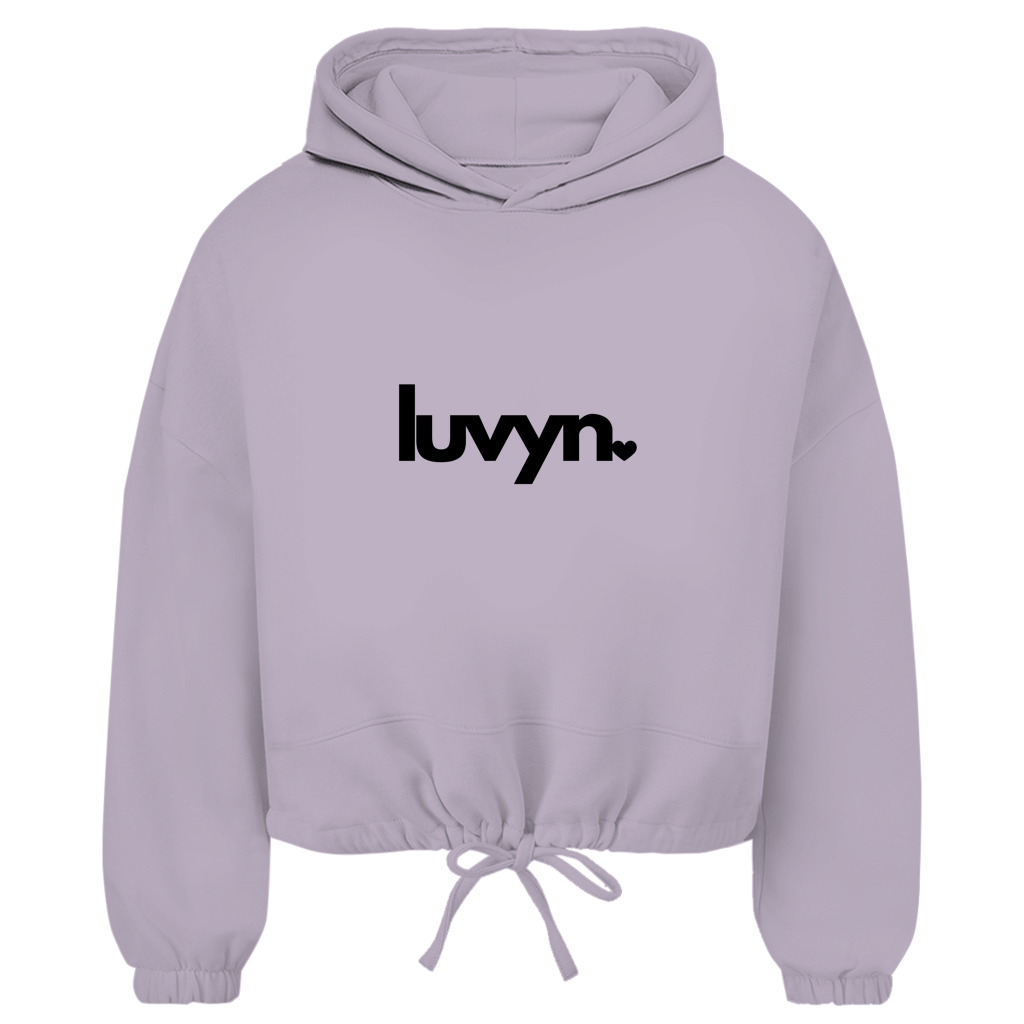 Damen Premium Cropped Oversize Hoodie LUVYN BLACK