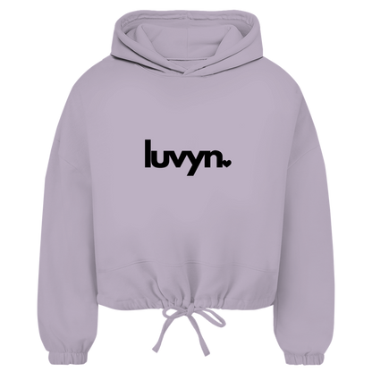 Damen Premium Cropped Oversize Hoodie LUVYN BLACK