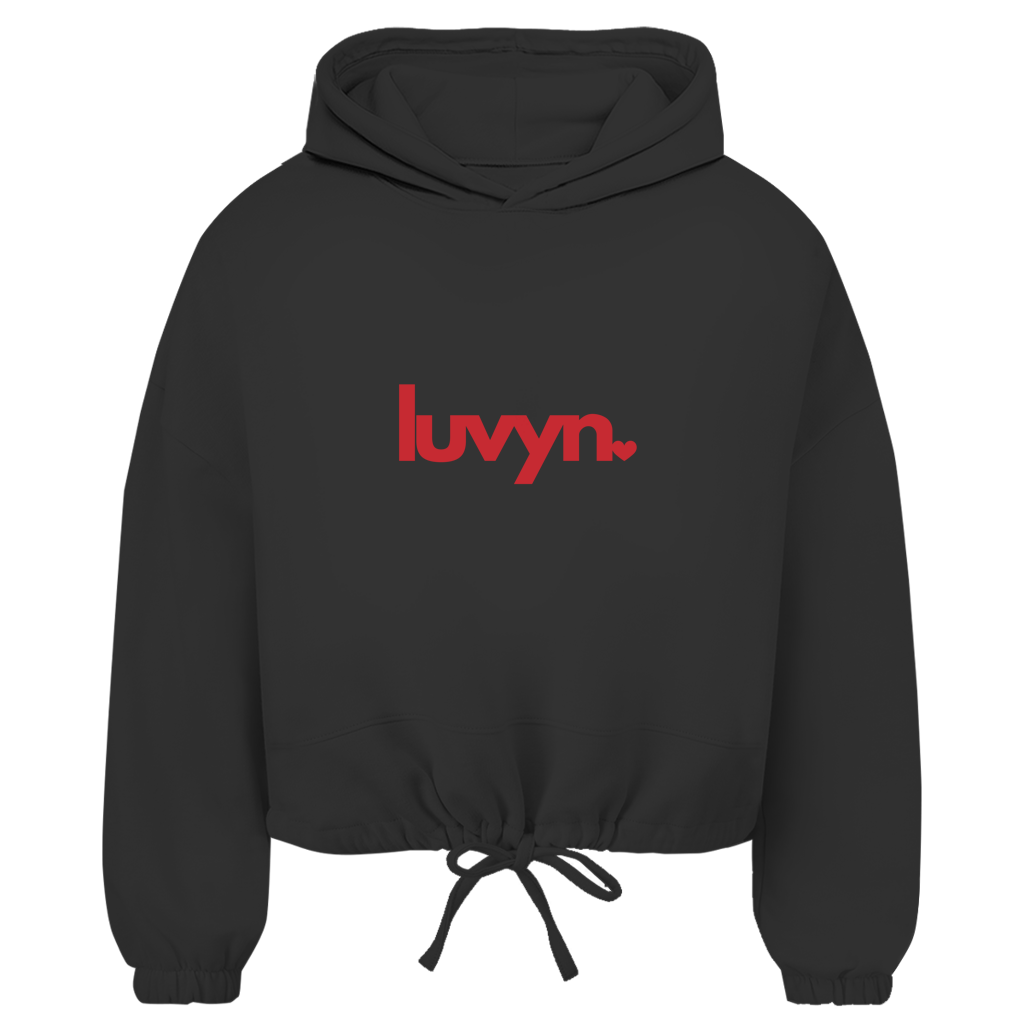 Damen Premium Cropped Oversize Hoodie LUVYN RED
