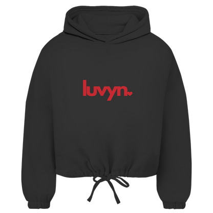 Damen Premium Cropped Oversize Hoodie LUVYN RED