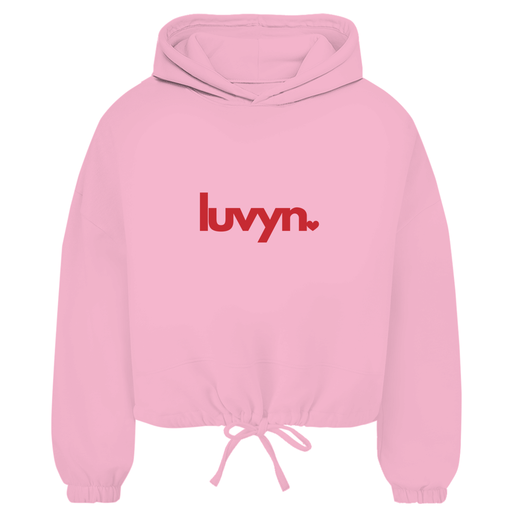 Damen Premium Cropped Oversize Hoodie LUVYN RED