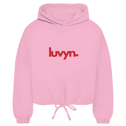 Damen Premium Cropped Oversize Hoodie LUVYN RED