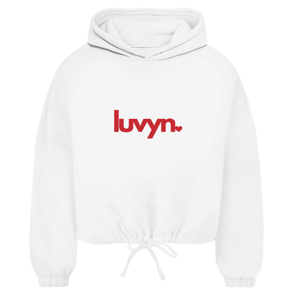 Damen Premium Cropped Oversize Hoodie LUVYN RED