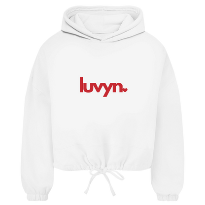 Damen Premium Cropped Oversize Hoodie LUVYN RED