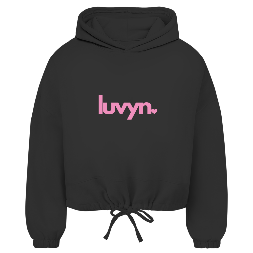 Damen Premium Cropped Oversize Hoodie LUVYN PINK