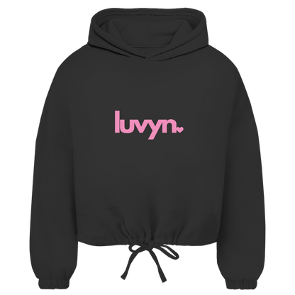 Damen Premium Cropped Oversize Hoodie LUVYN PINK