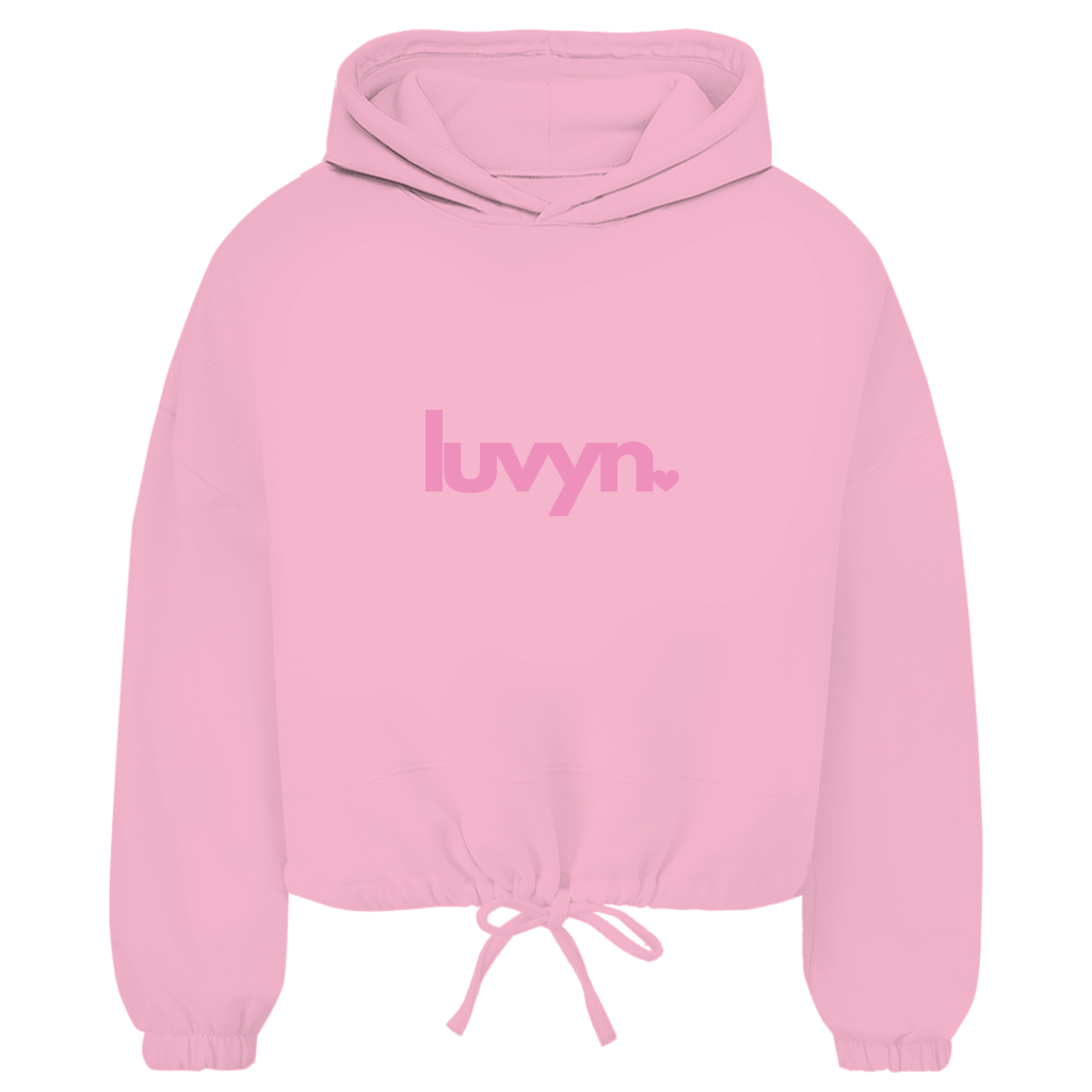 Damen Premium Cropped Oversize Hoodie LUVYN PINK